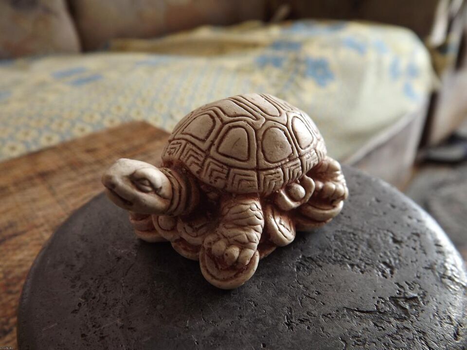 乌龟雕像作为好运的护身符